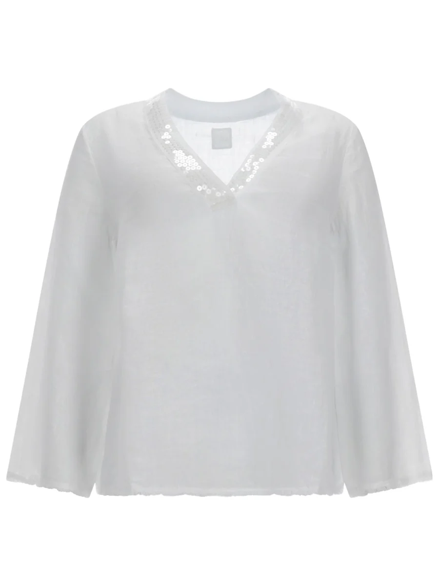 120% Lino Linen Button-Up Shirt for Women