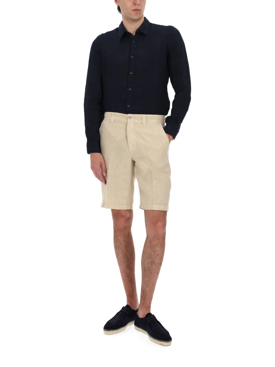 120% Lino Linen Shorts Size 48 IT - Image 2