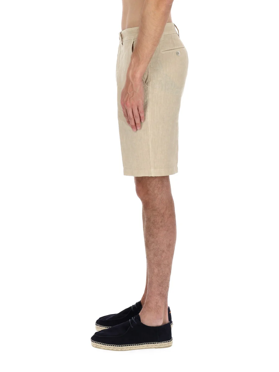 120% Lino Linen Shorts Size 48 IT - Image 4