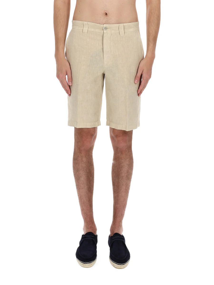 120% Lino Linen Shorts Size 48 IT - Image 6
