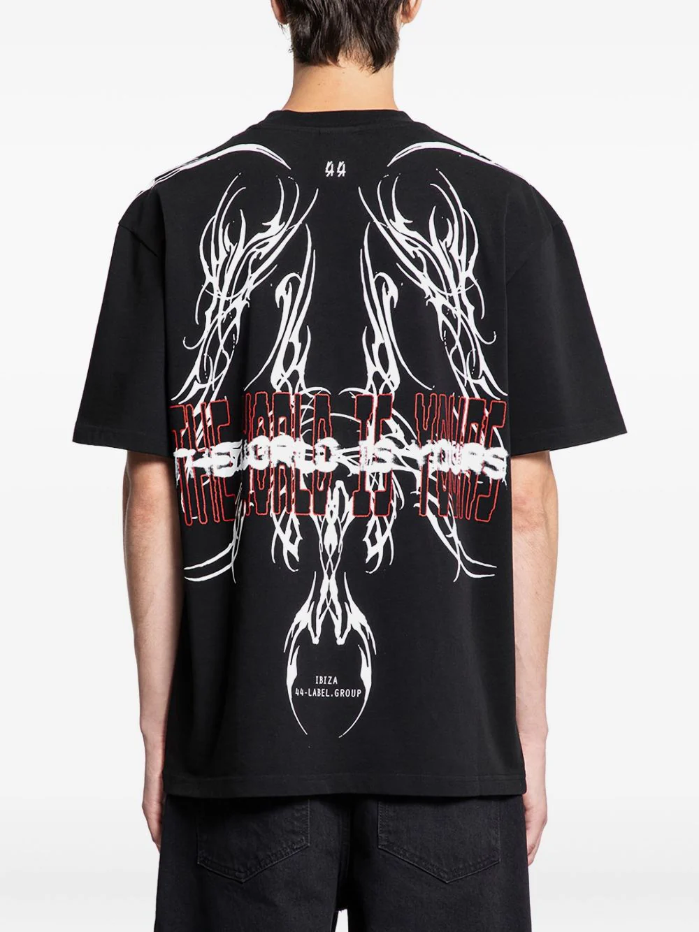 44 Label Group Graphic Print Crew Neck T-Shirt - Man's Short Sleeve Mini - Image 5