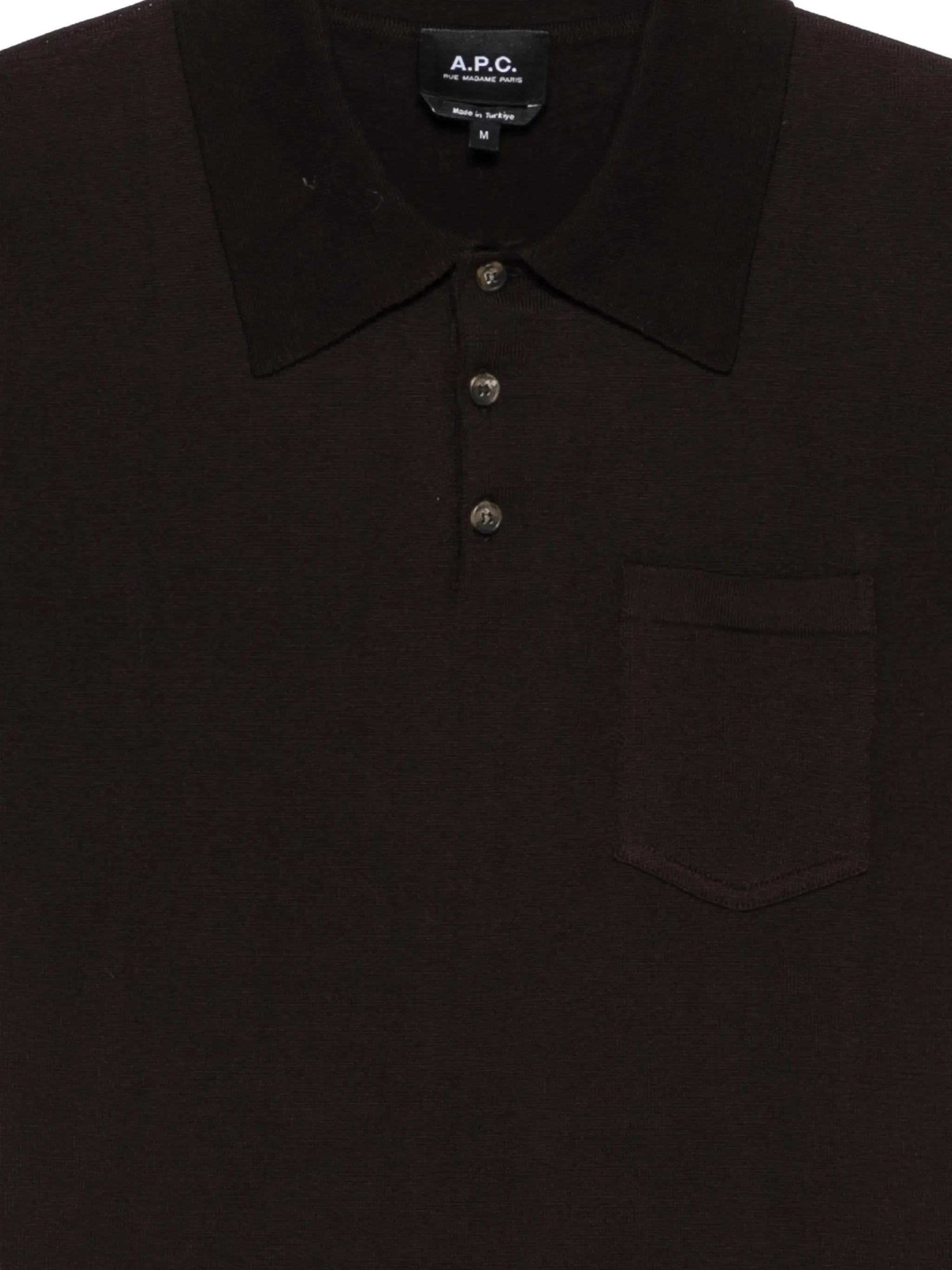 A.p.c. Classic Short-Sleeved Polo Shirt with Chest Pocket - Image 3