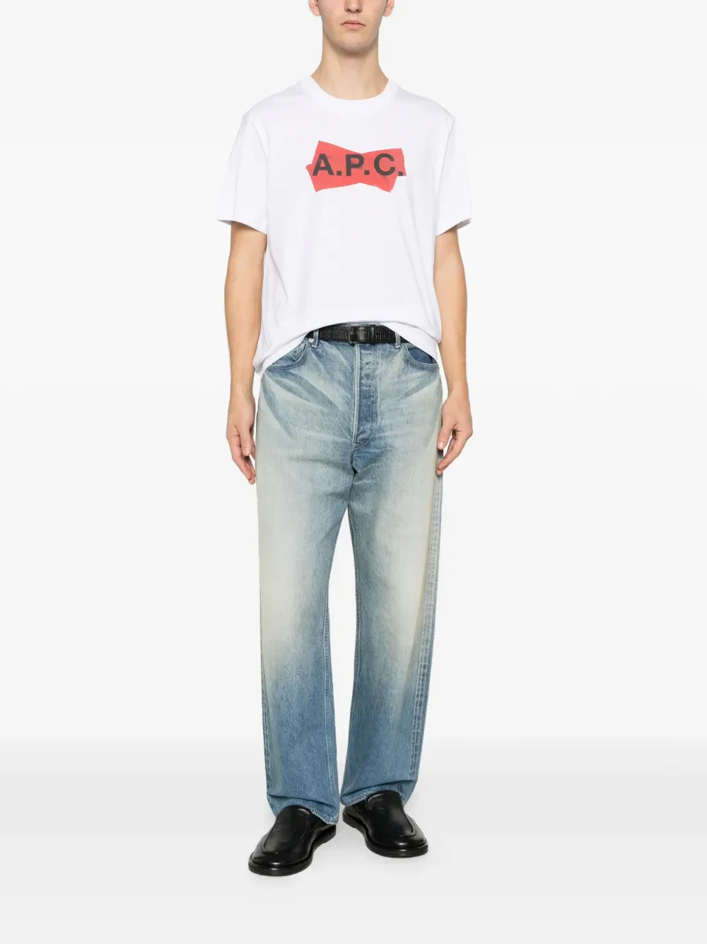 A.p.c. Crewneck T-Shirt with Front Print for Men - Image 4