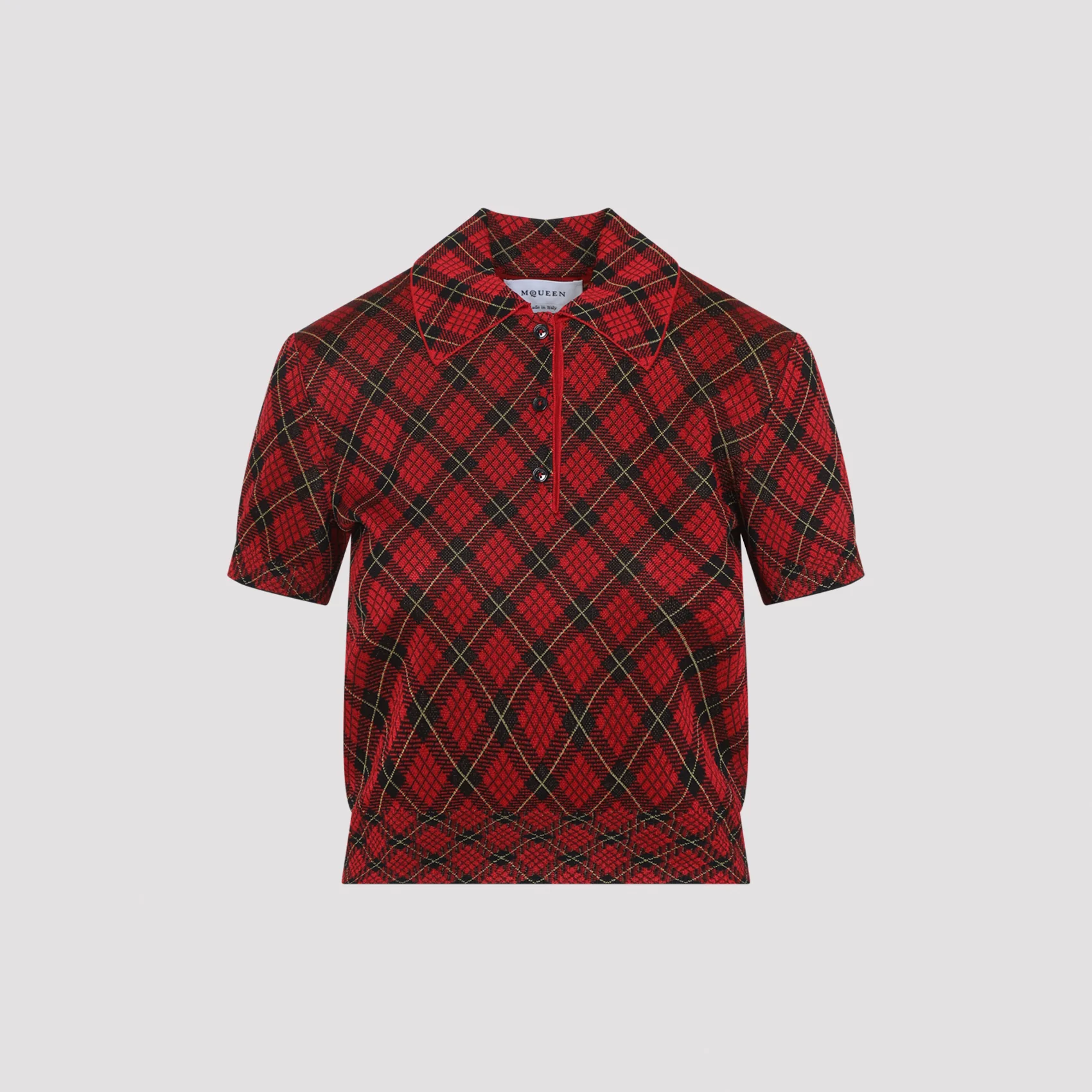 Alexander Mcqueen Checked Short-Sleeve Polo Shirt - Image 3