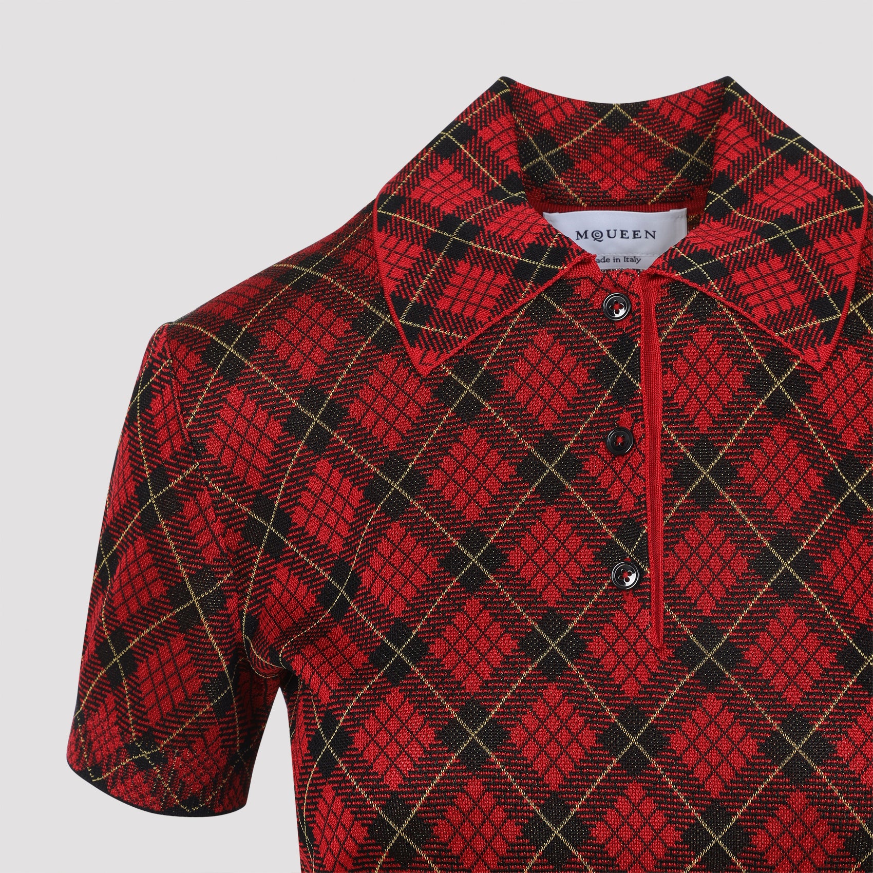 Alexander Mcqueen Checked Short-Sleeve Polo Shirt - Image 5