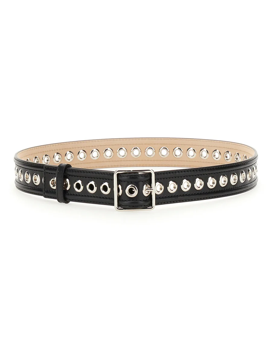 ALEXANDER McQUEEN Eyelet-detail Leather Belt