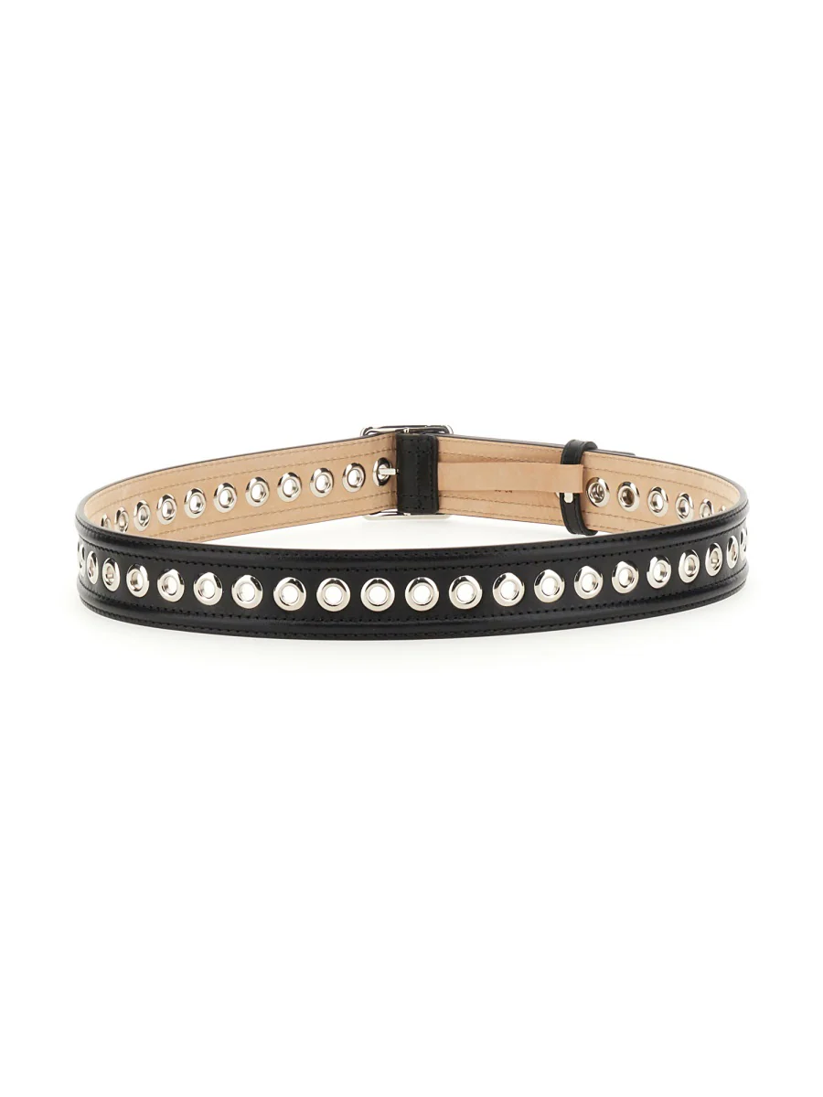 ALEXANDER McQUEEN Eyelet-detail Leather Belt - Image 3