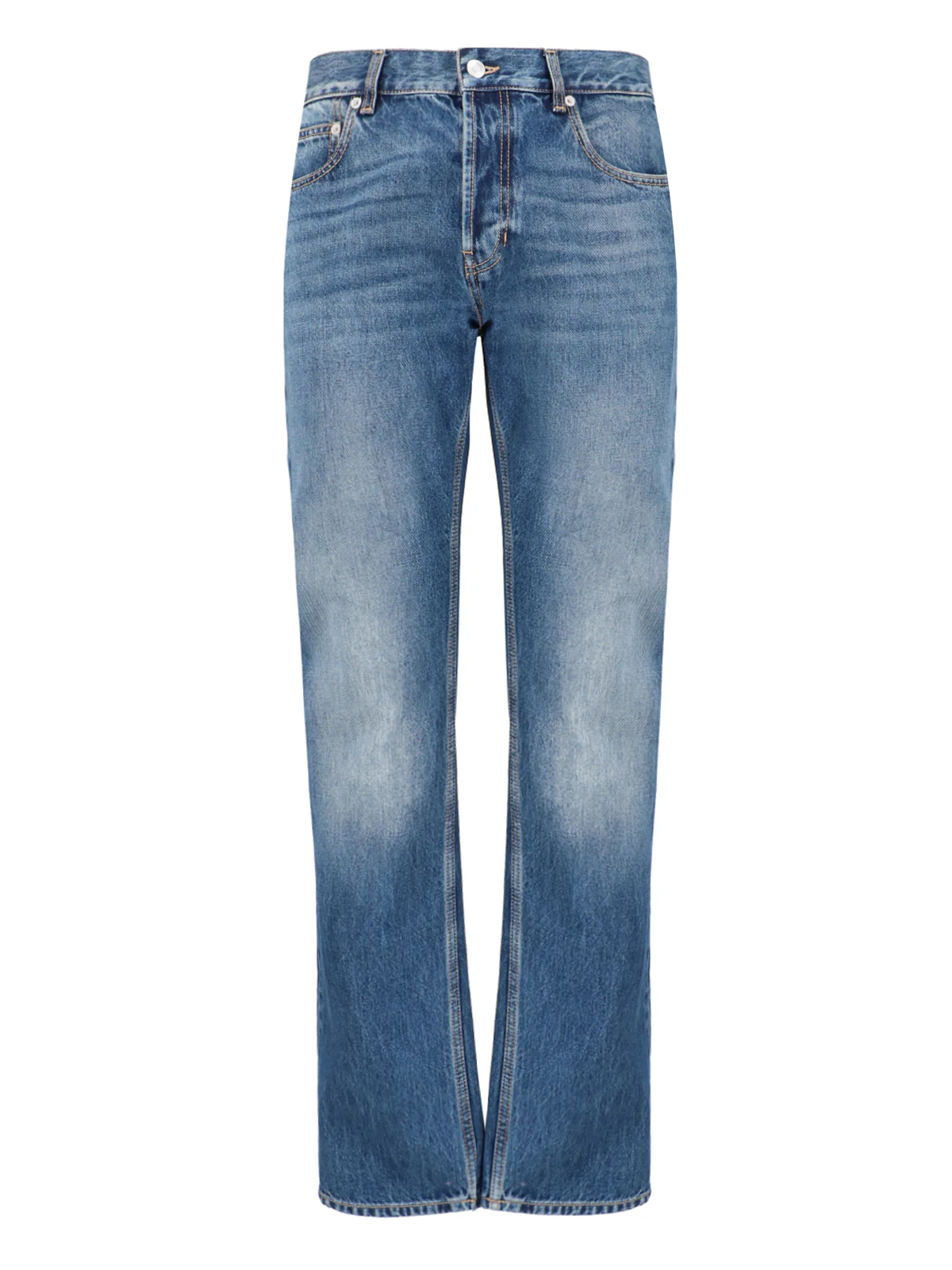 Alexander Mcqueen Men's Denim Jeans with Cow Leather Details