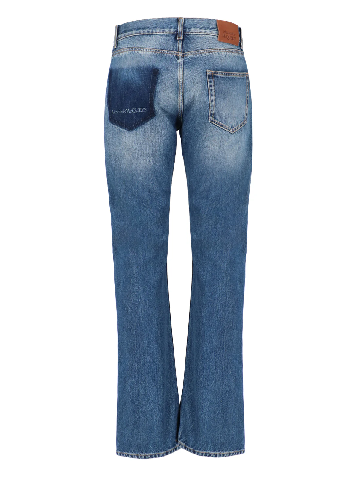 Alexander Mcqueen Men's Denim Jeans with Cow Leather Details - Image 2