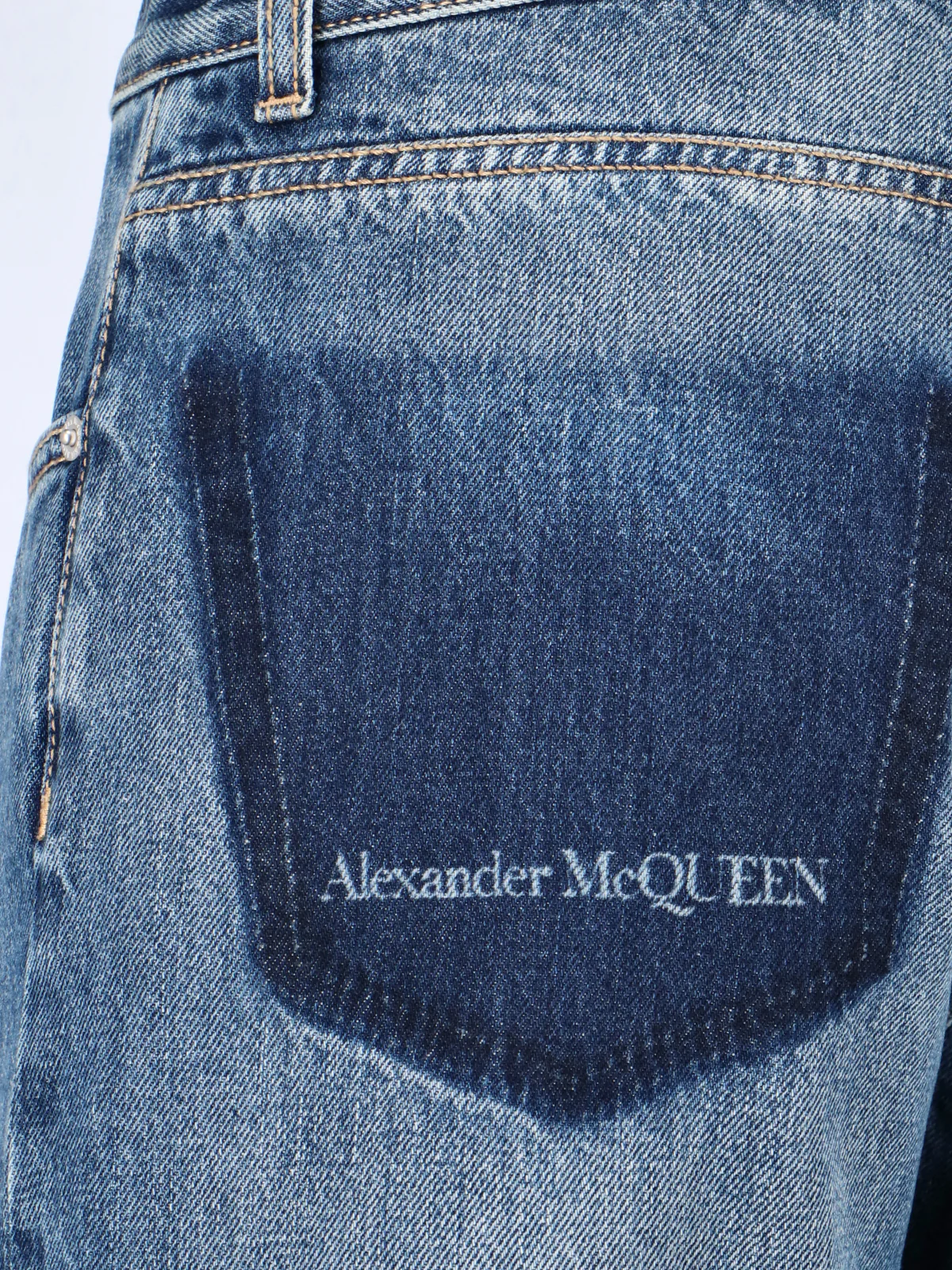 Alexander Mcqueen Men's Denim Jeans with Cow Leather Details - Image 4