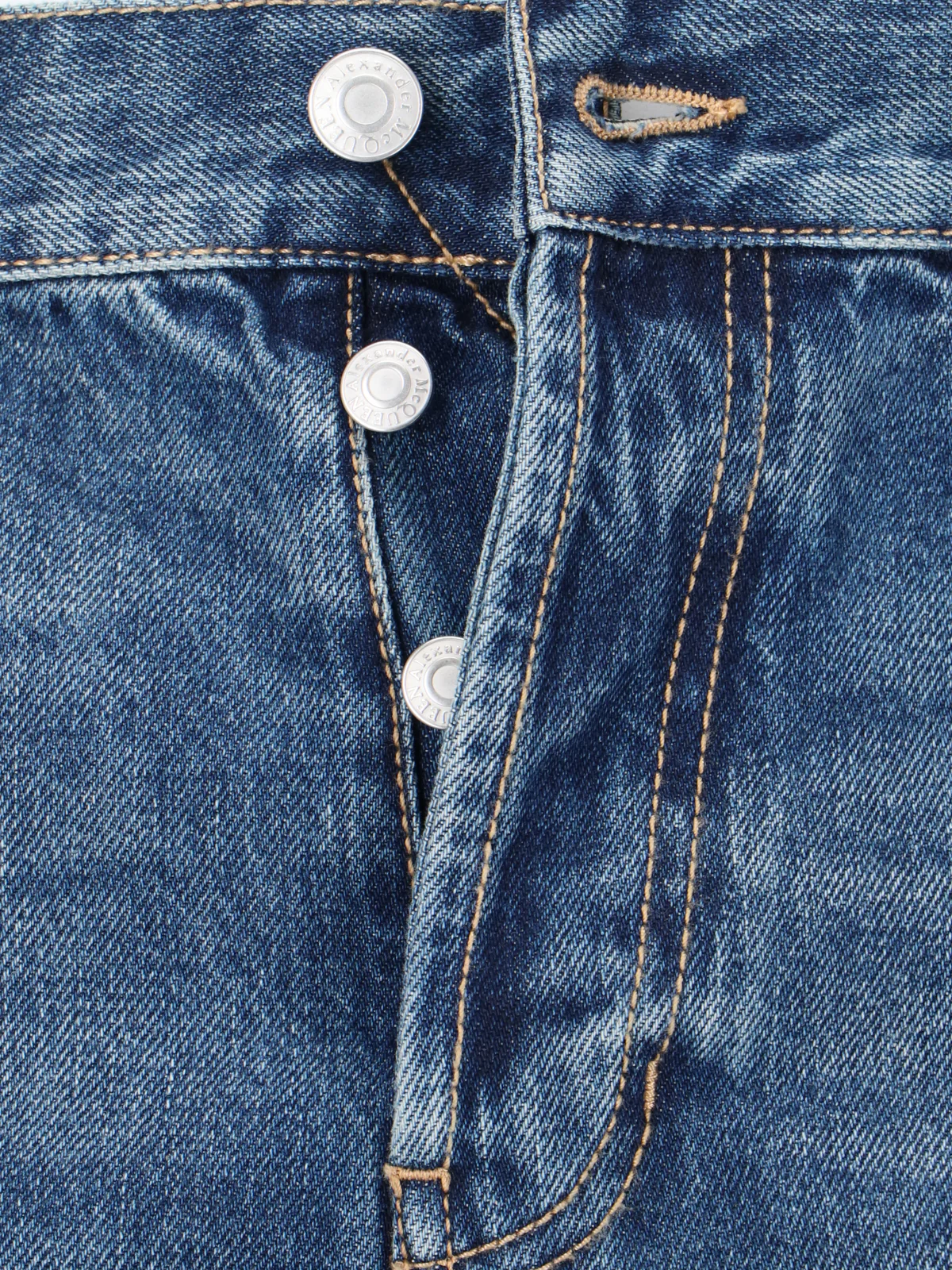 Alexander Mcqueen Men's Denim Jeans with Cow Leather Details - Image 5