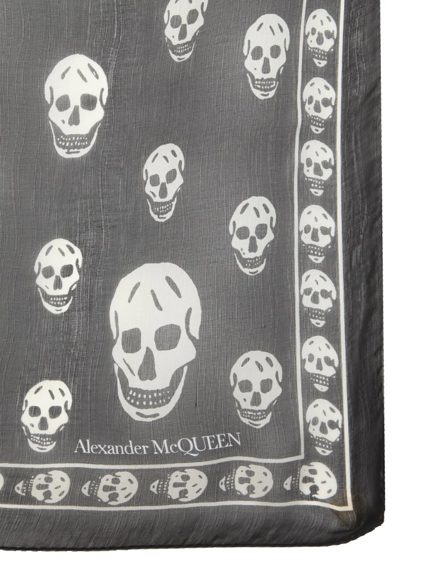 Alexander Mcqueen Mini Skull Print Classic Scarf - Image 3
