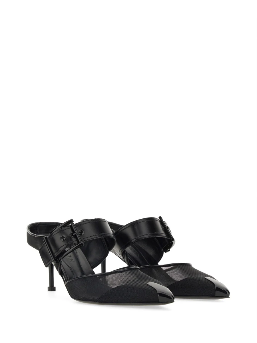 ALEXANDER MCQUEEN Punk Buckle 40mm Leather Mules - Image 4