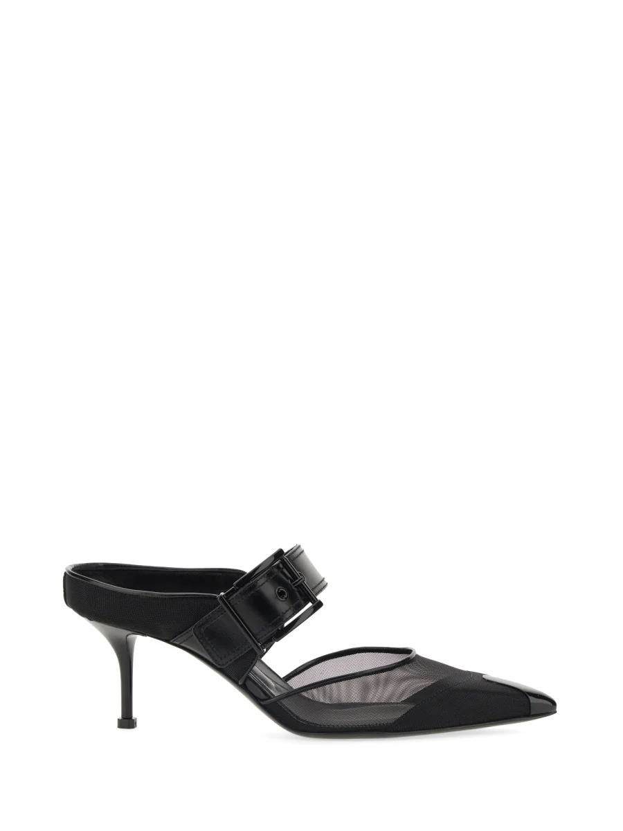 ALEXANDER MCQUEEN Punk Buckle 40mm Leather Mules - Image 6