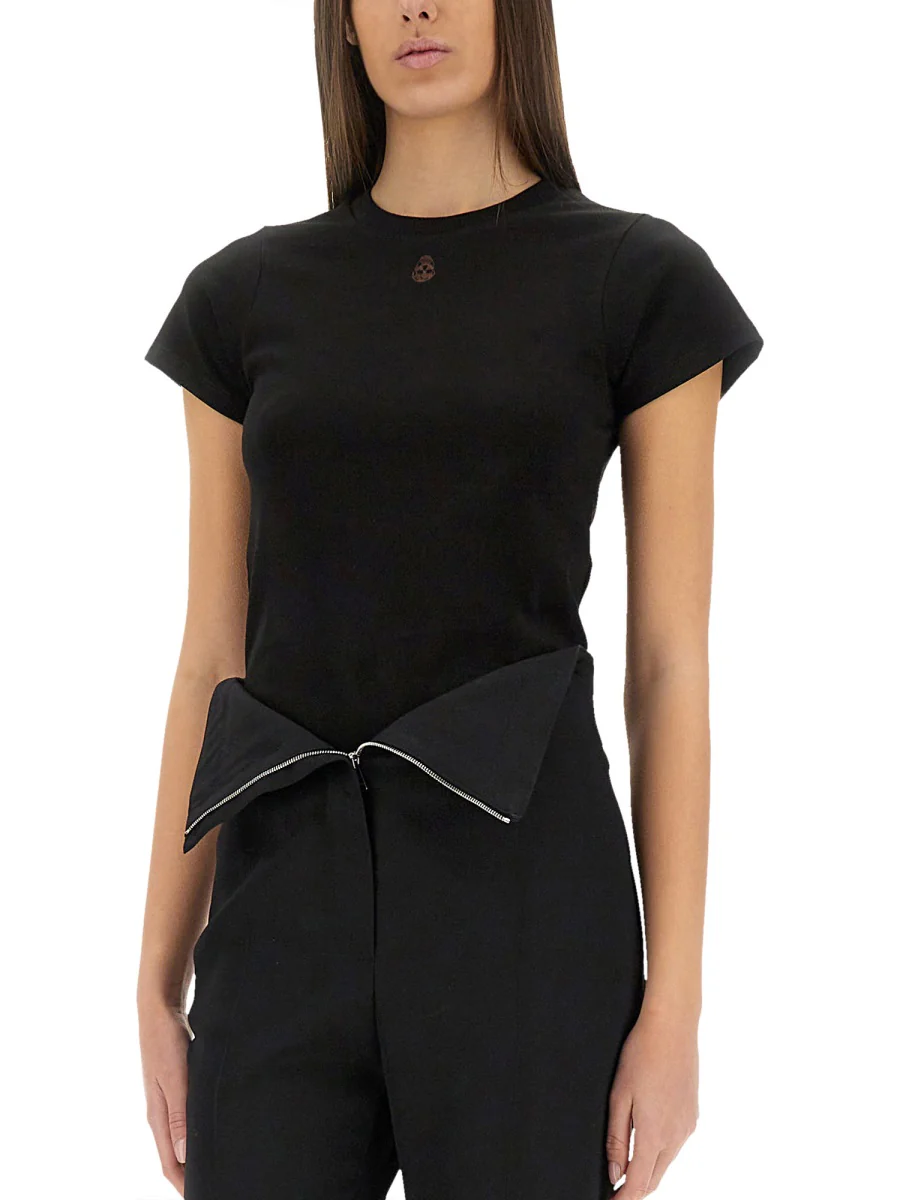 ALEXANDER McQUEEN Skull Embroidered Crewneck T-shirt - Image 4