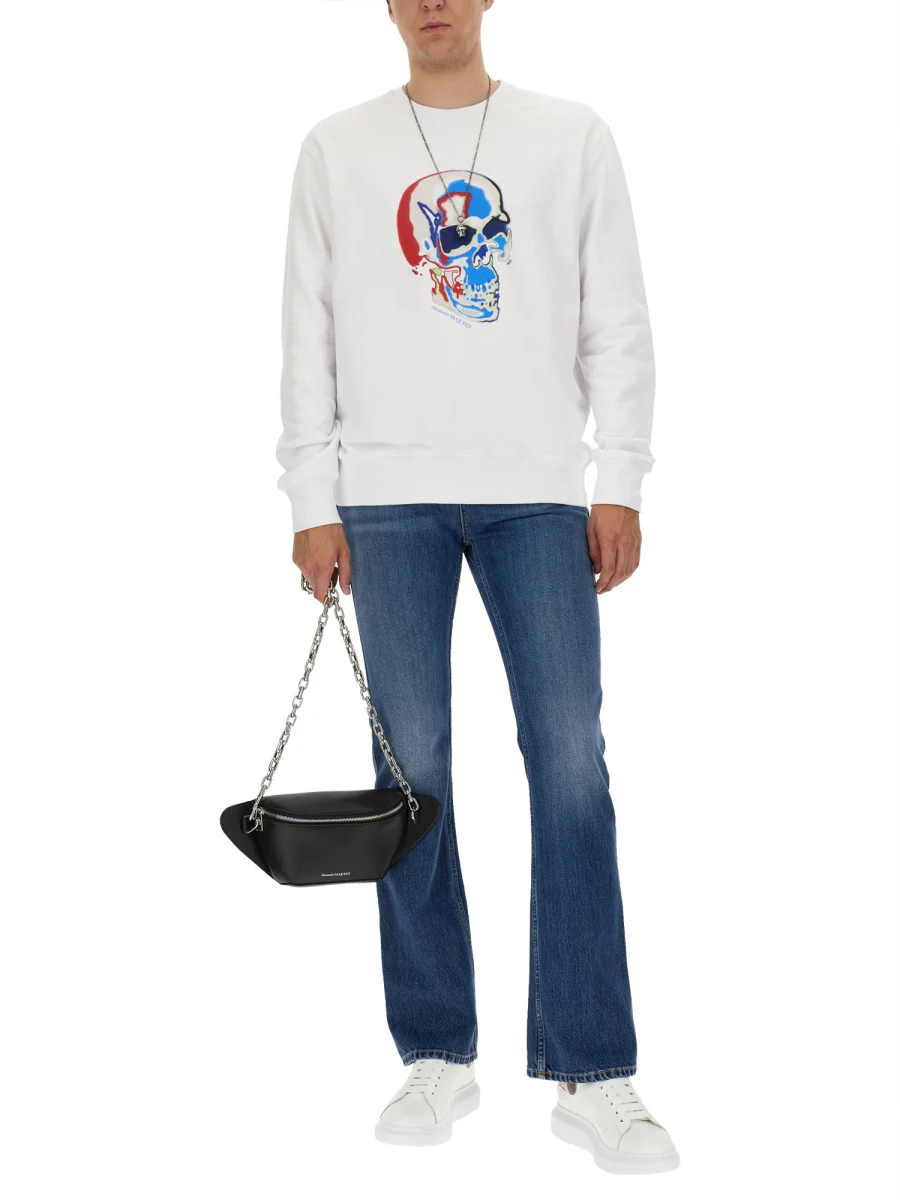 ALEXANDER McQUEEN Skull Print Cotton Sweatshirt - Image 2