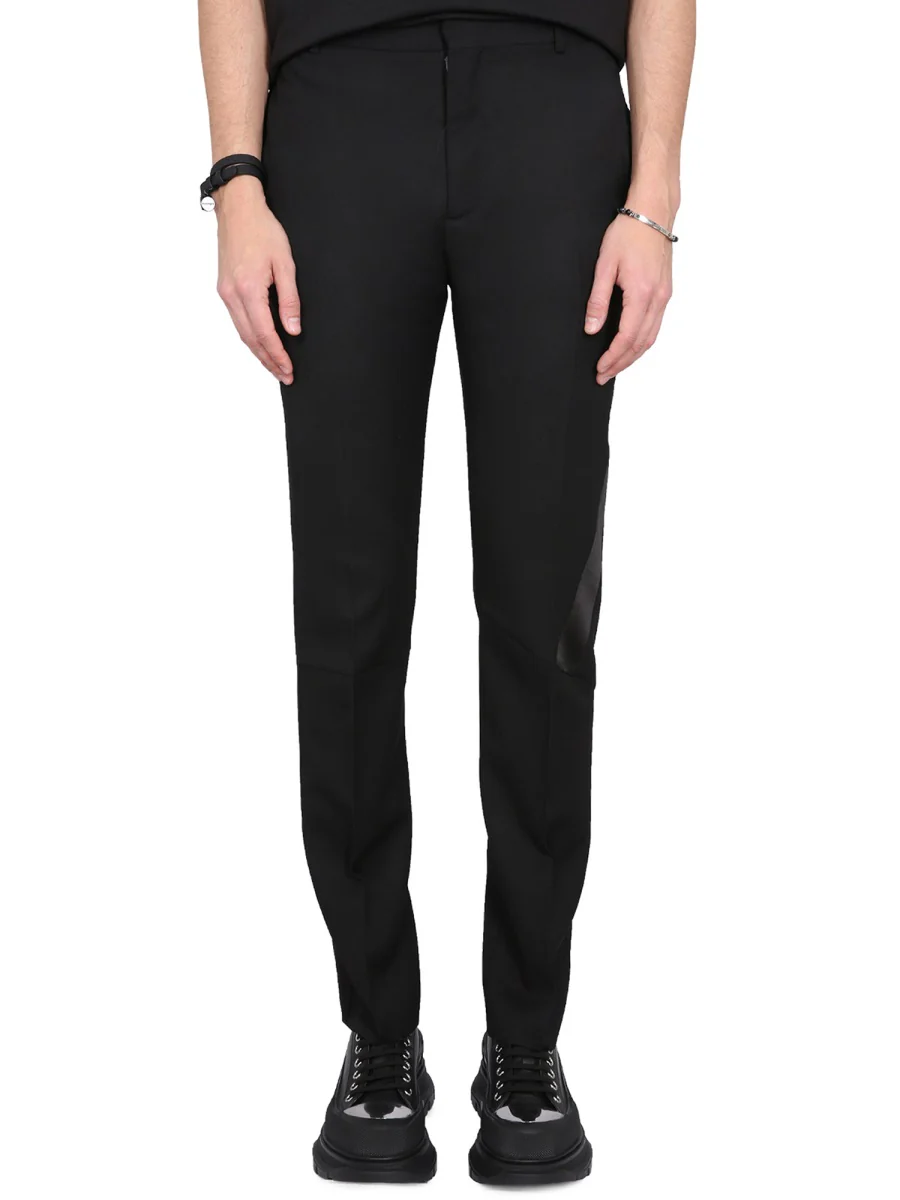 ALEXANDER McQUEEN Stripe-detail Tailored-cut Trousers