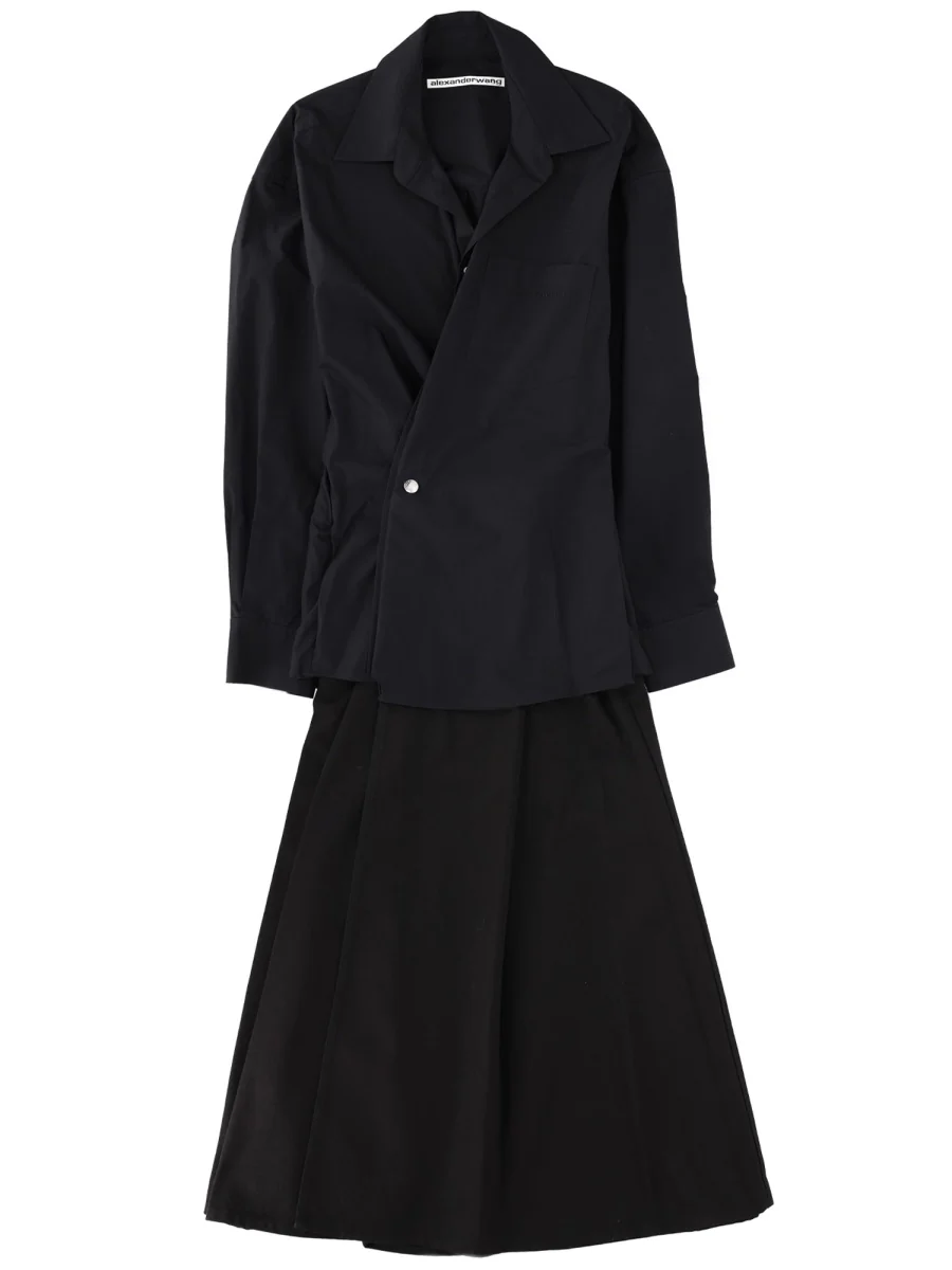 ALEXANDER WANG Pre-styled Wrap Mini Dress in Cotton