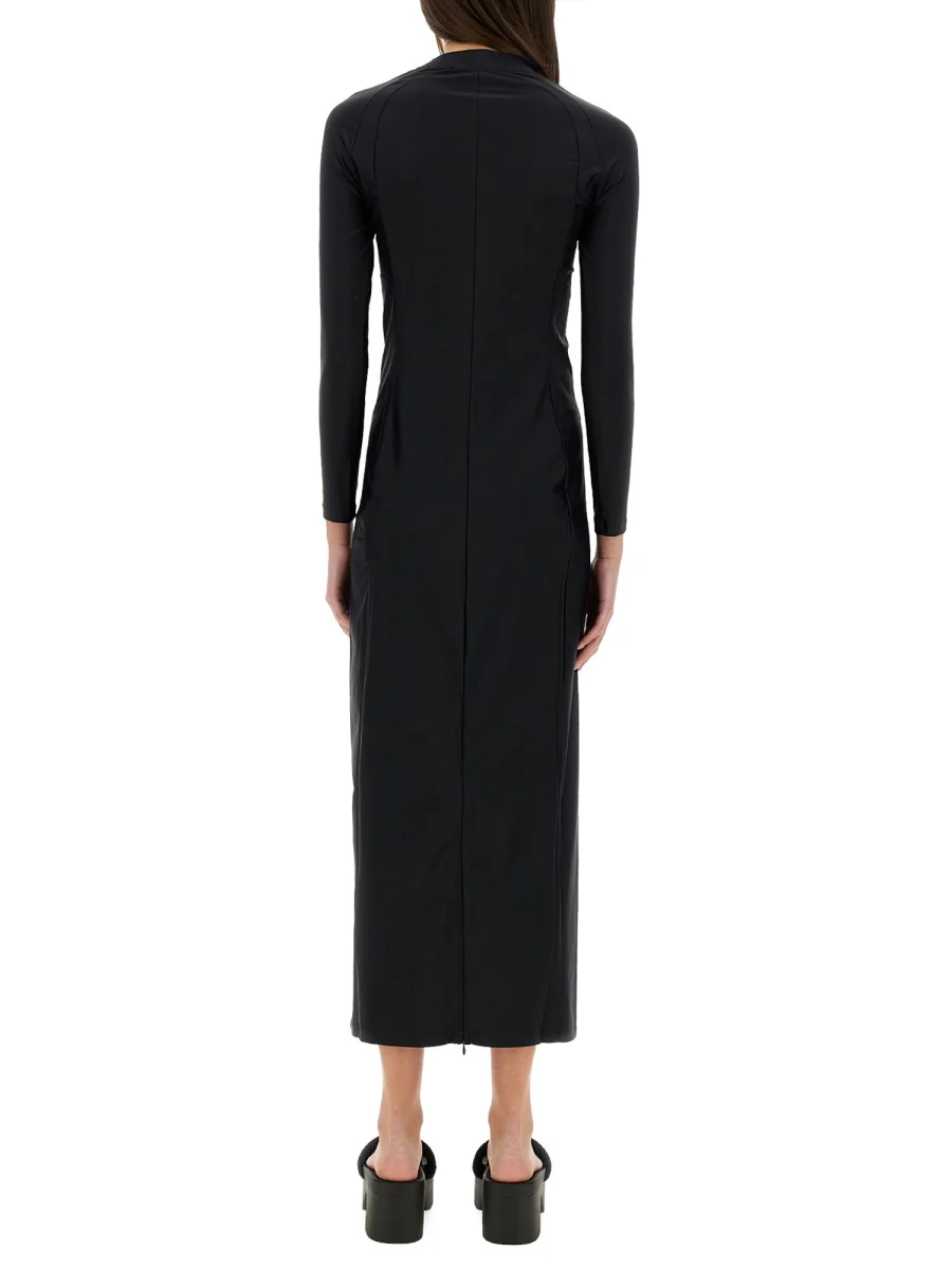 Alexanderwang.t T BY ALEXANDER WANG Logo Printed Slim Fit Midi Dress - Image 3