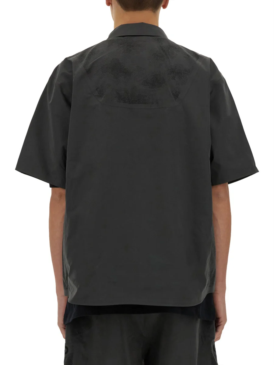 ALPHA INDUSTRIES Laser Cut Short Sleeve Zippered Shirt - Image 3