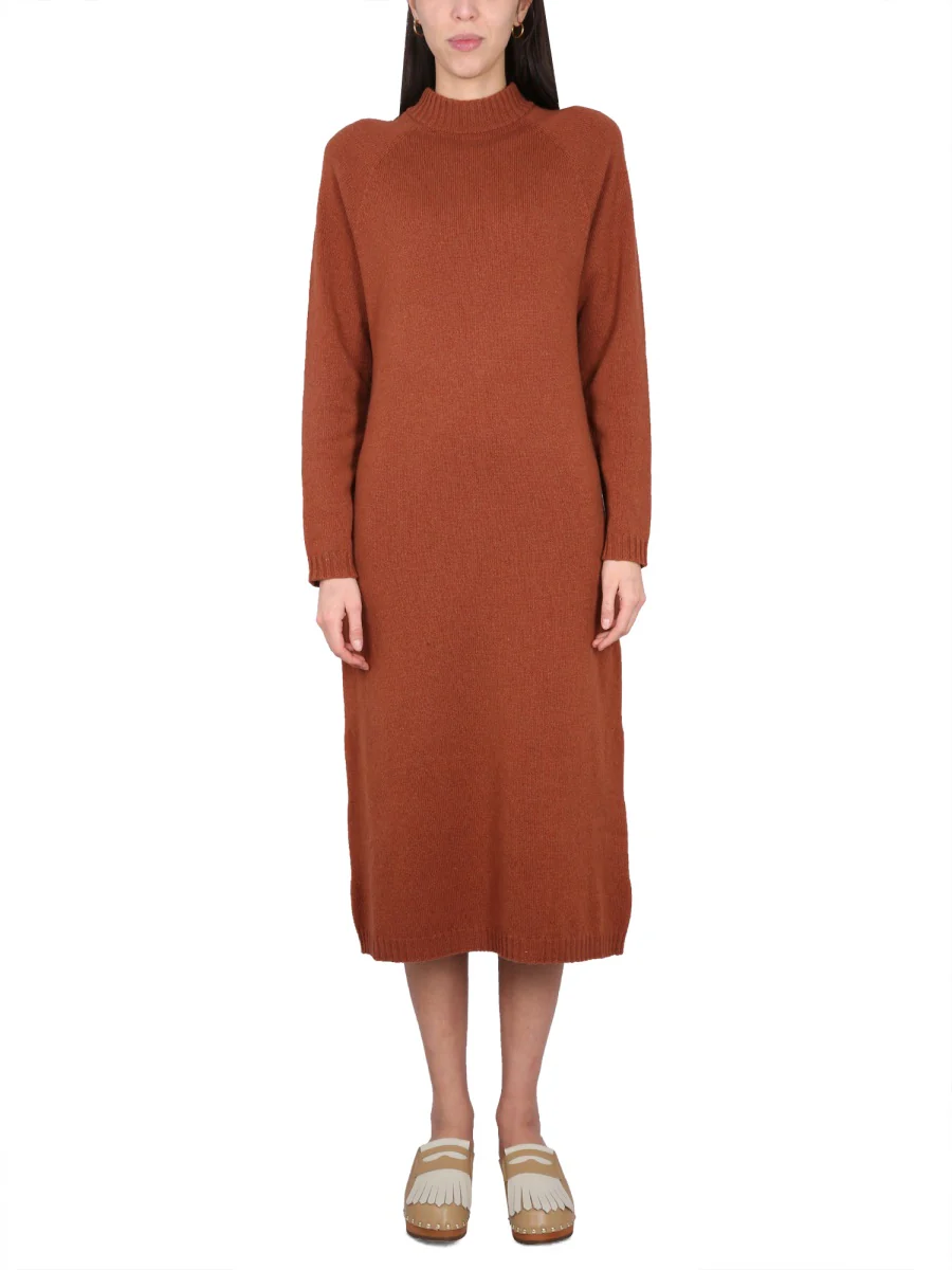 Alysi High Neck Raglan Sleeve Dress