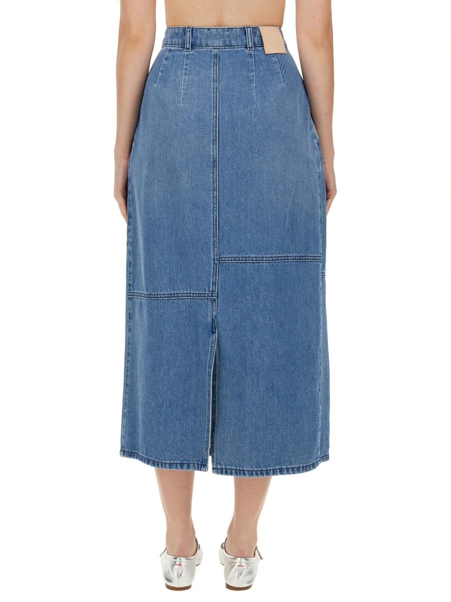 ALYSI Pleated Denim Skirt - Image 3