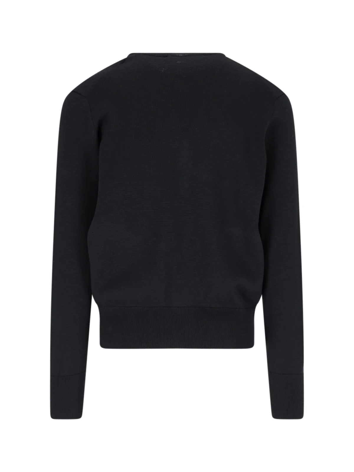 Ami Embroidered 100% Wool Sweater with Horn Buttons - Image 4
