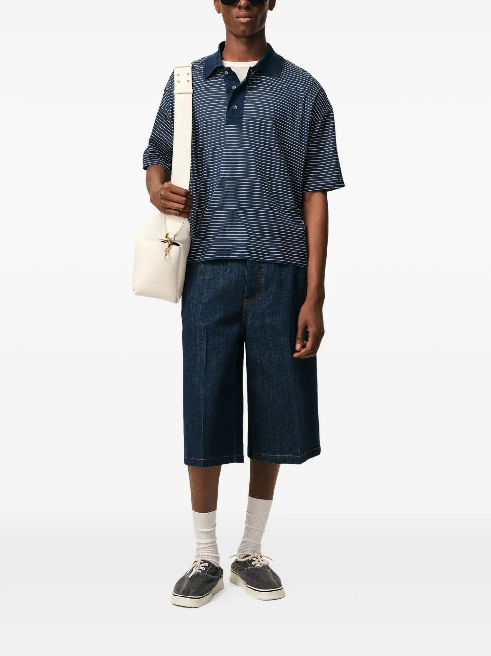 Ami Paris Classic Striped Polo Shirt with Applique - Image 4