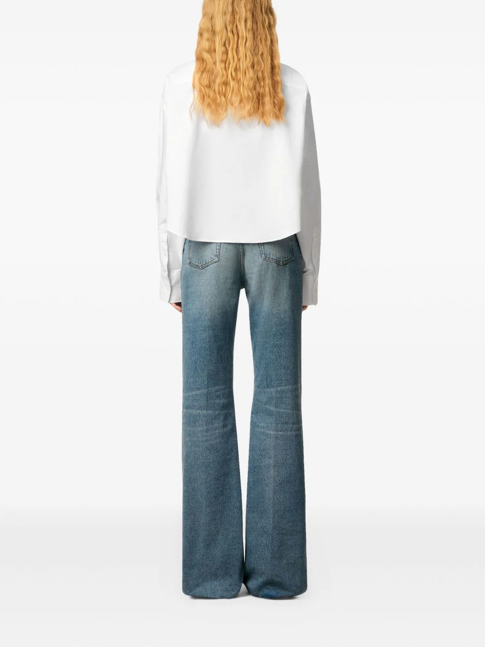 Ami Paris Cotton Ami de Coeur Cropped Oversized Shirt - Image 2