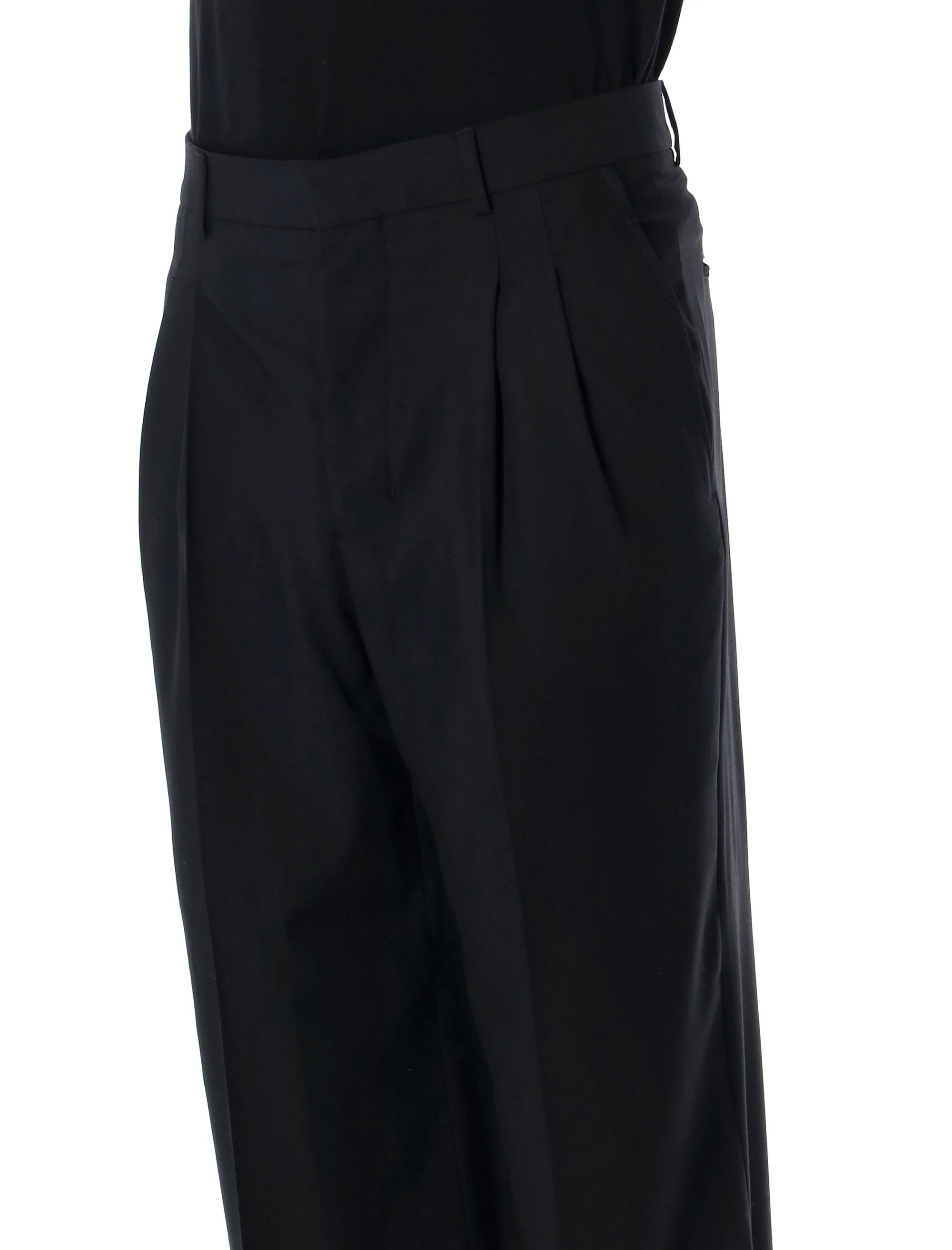 Ami Paris New Wool Low Waist Wide Trousers - Image 3