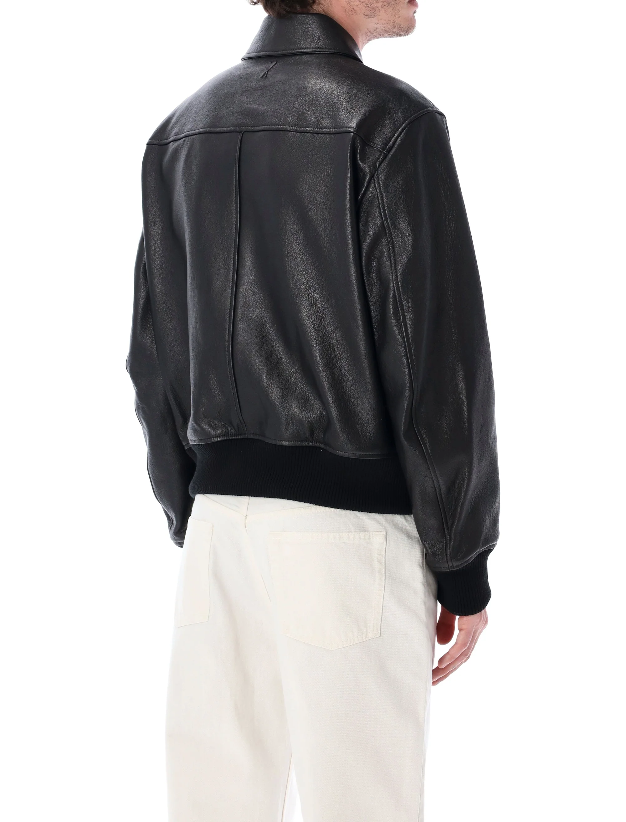 Ami Paris Refined Leather Jacket for Men - Size L - Image 2