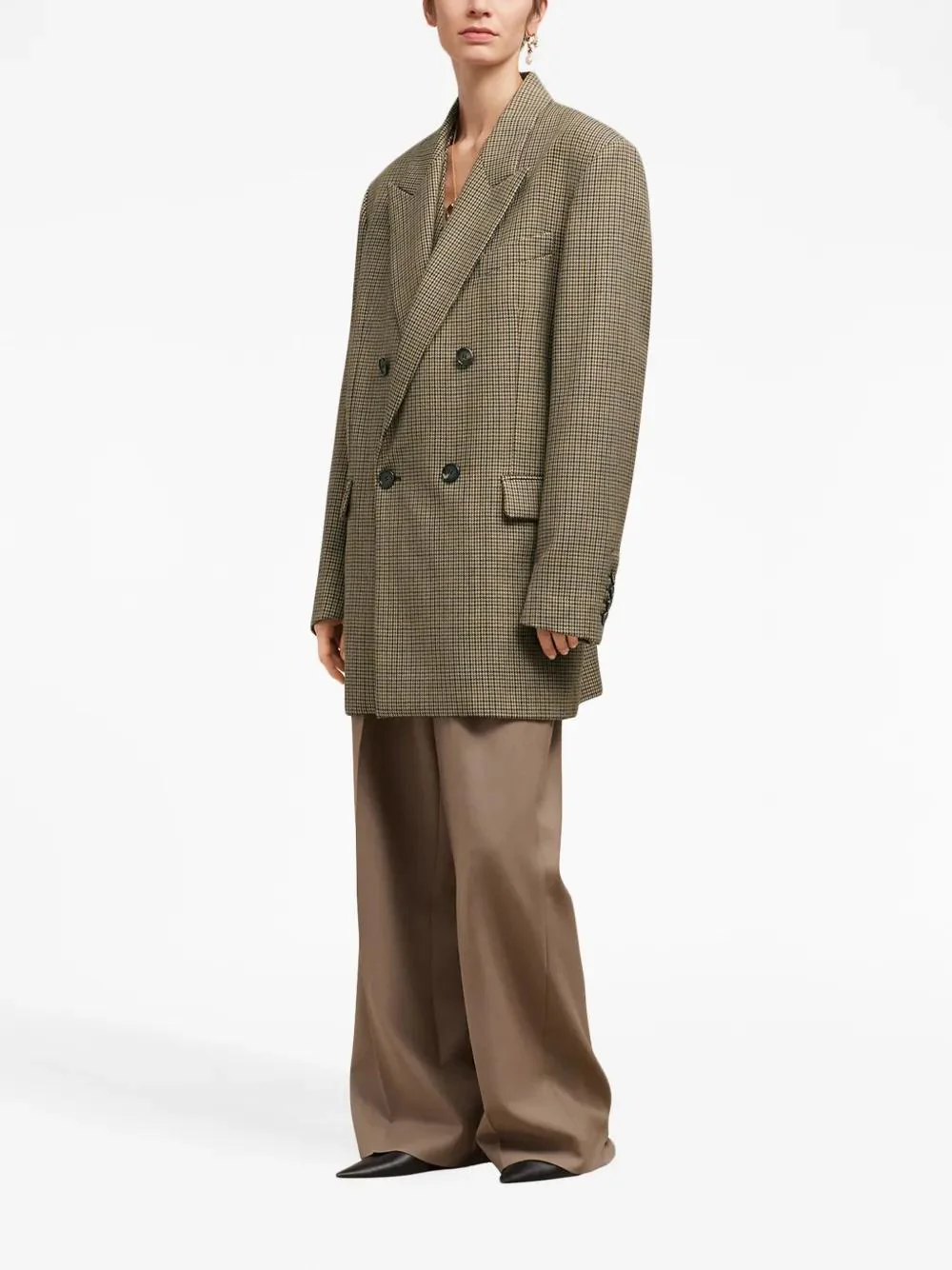 AMI PARIS Virgin Wool Blazer with Pied de Poule Motif - Image 3