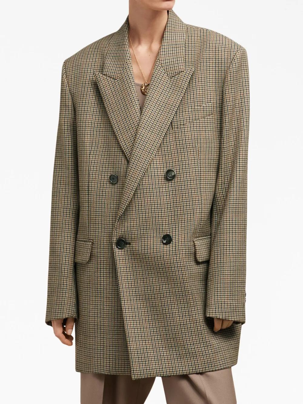 AMI PARIS Virgin Wool Blazer with Pied de Poule Motif - Image 5