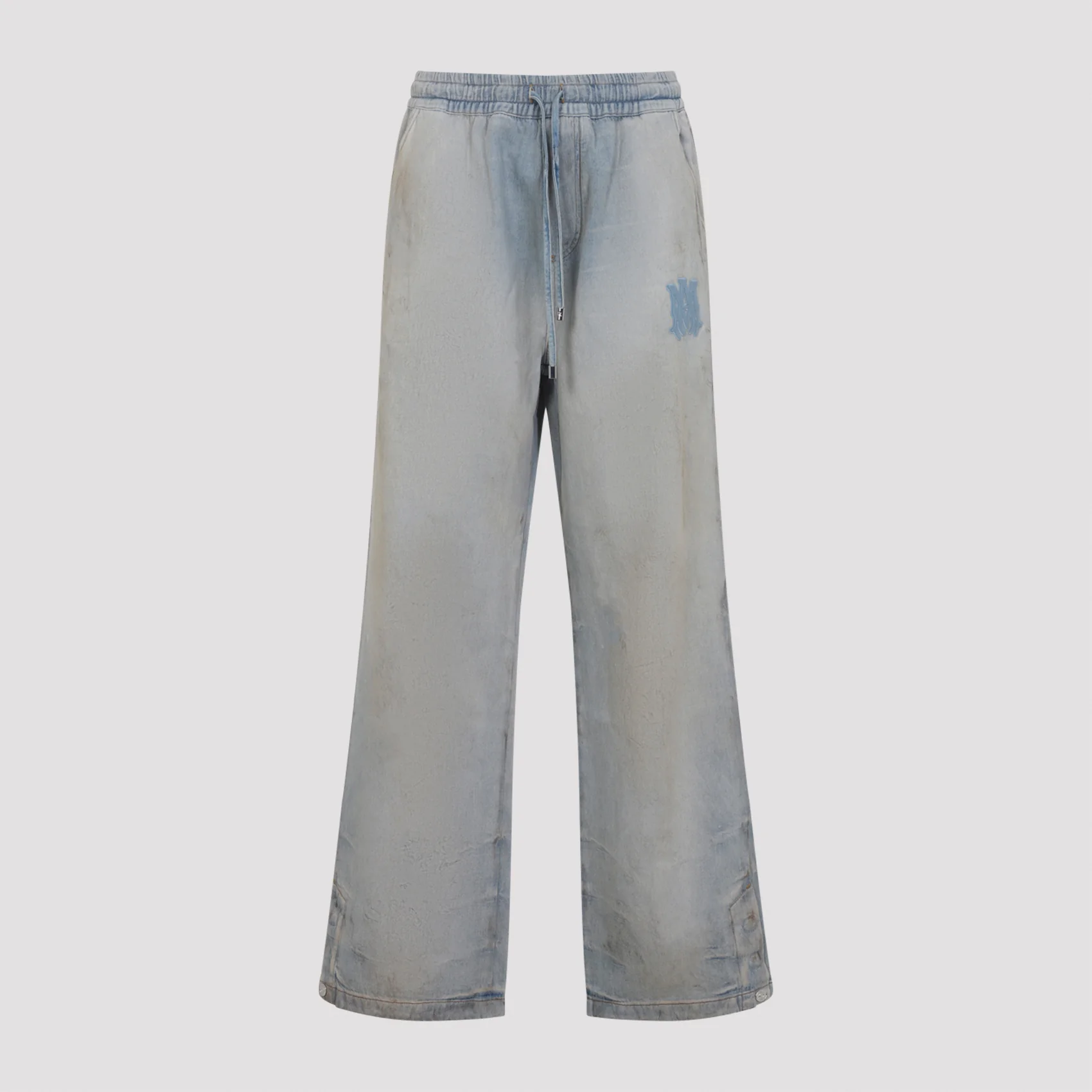 Amiri Drawstring Appliqué Wide-leg Jeans