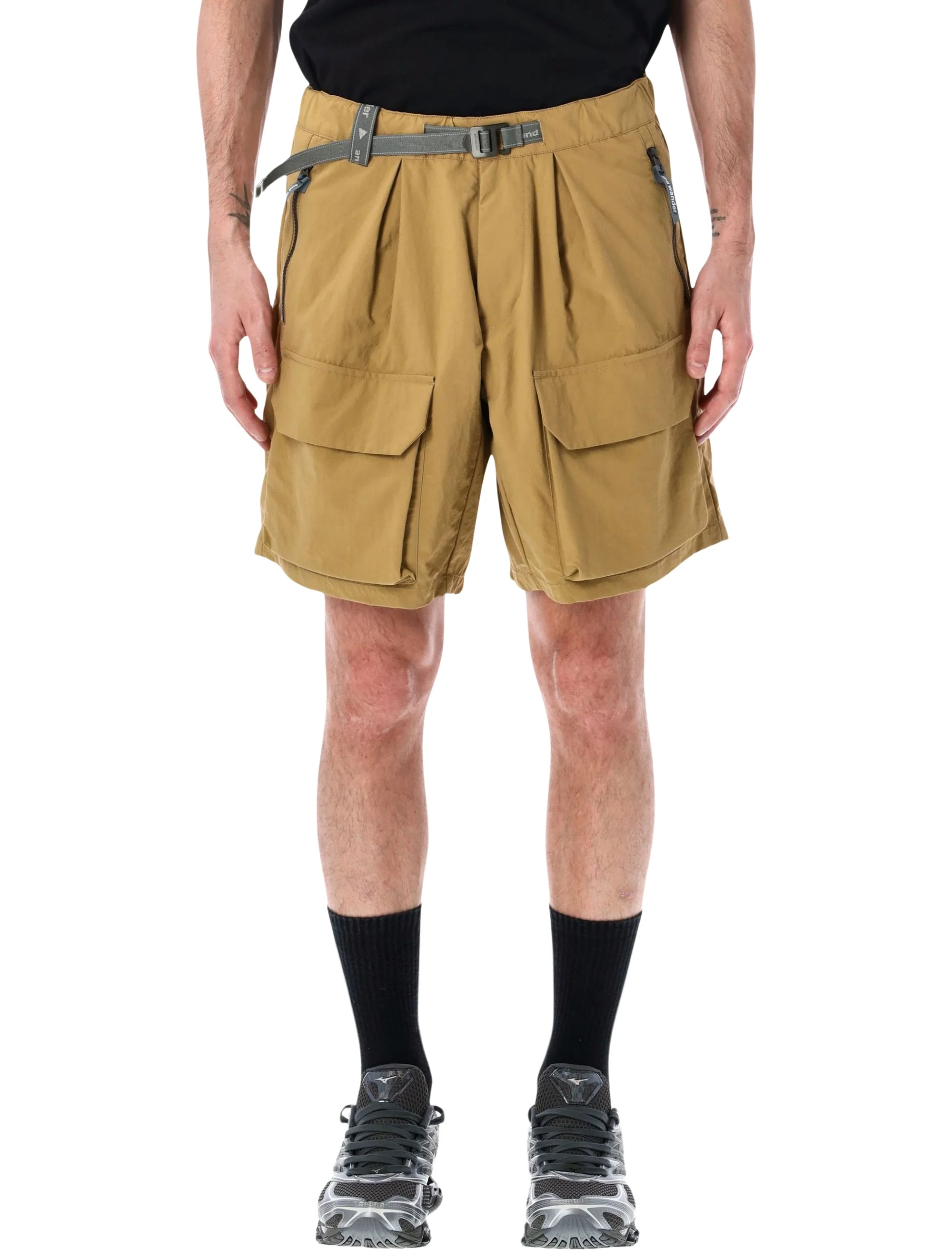 And Wander Mid-Length Cargo Shorts with Adjustable Belt - Size L