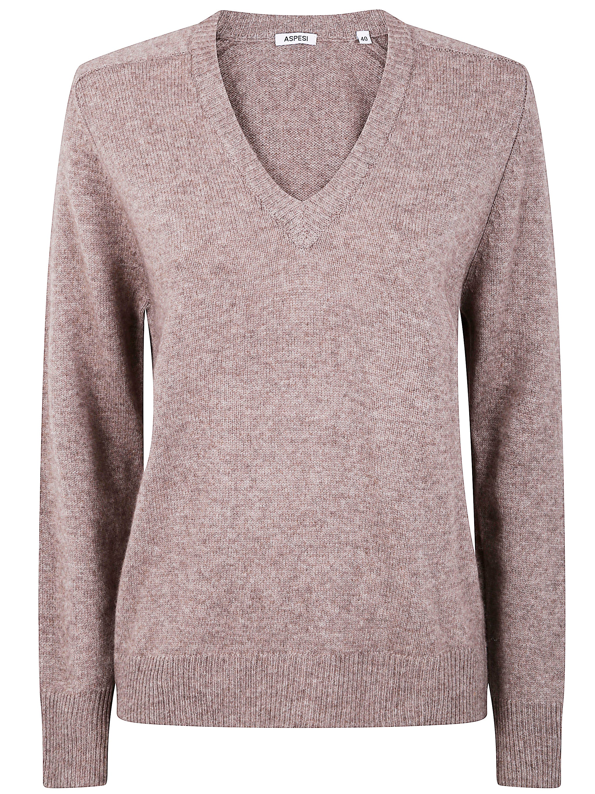ASPESI Regular Fit Wool-Yak-Cashmere Blend V-Neck Sweater - Image 5