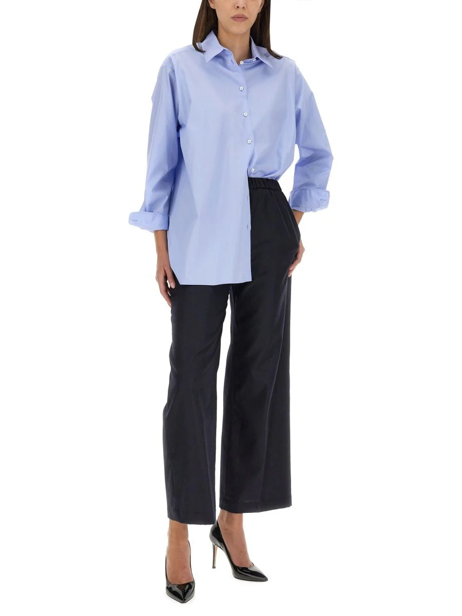 Aspesi Wide Leg Virgin Wool-Cashmere Blend Flannel Pants - Image 7