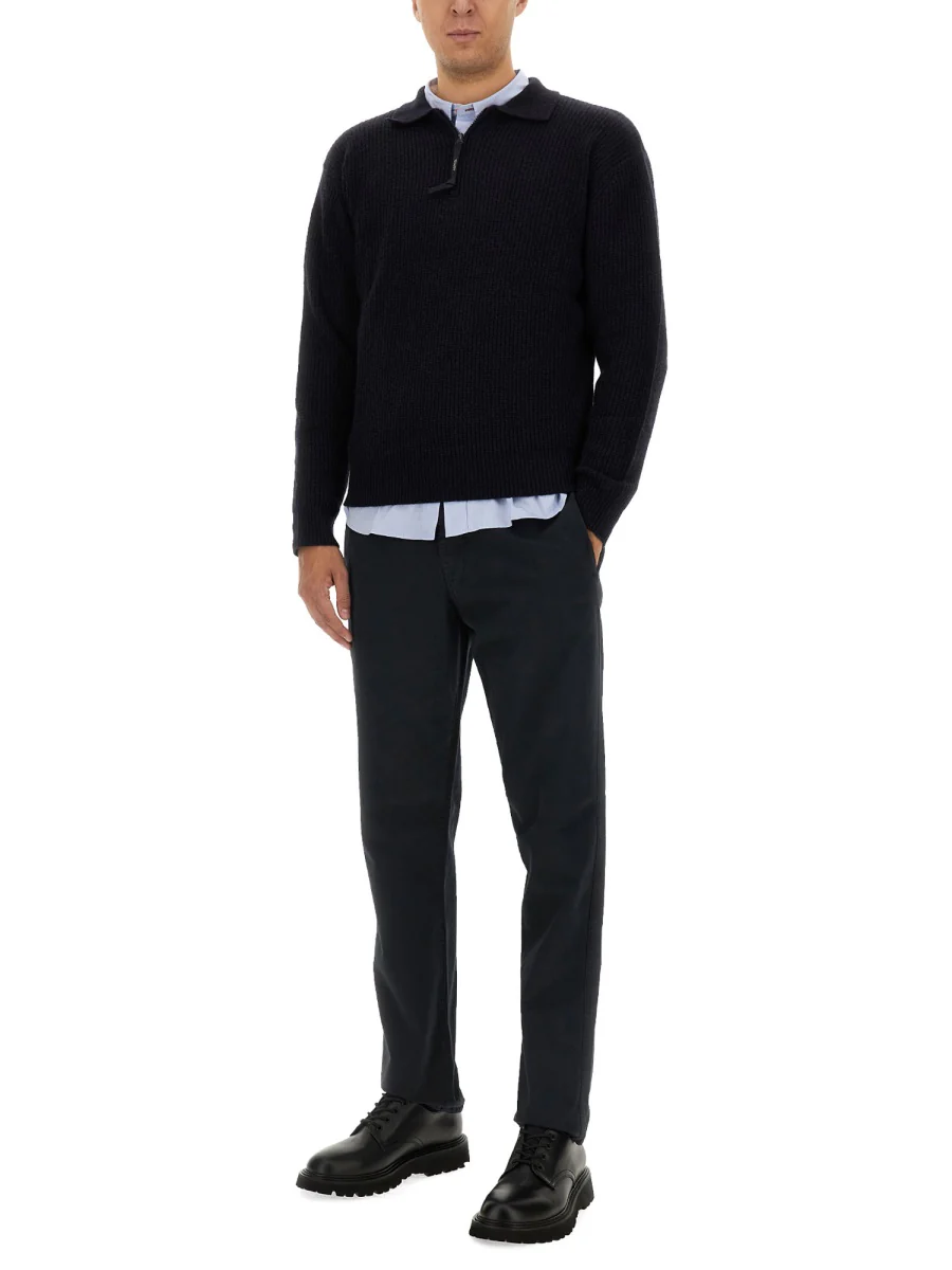 ASPESI Wool Knit Half-Zip Sweater - Image 2