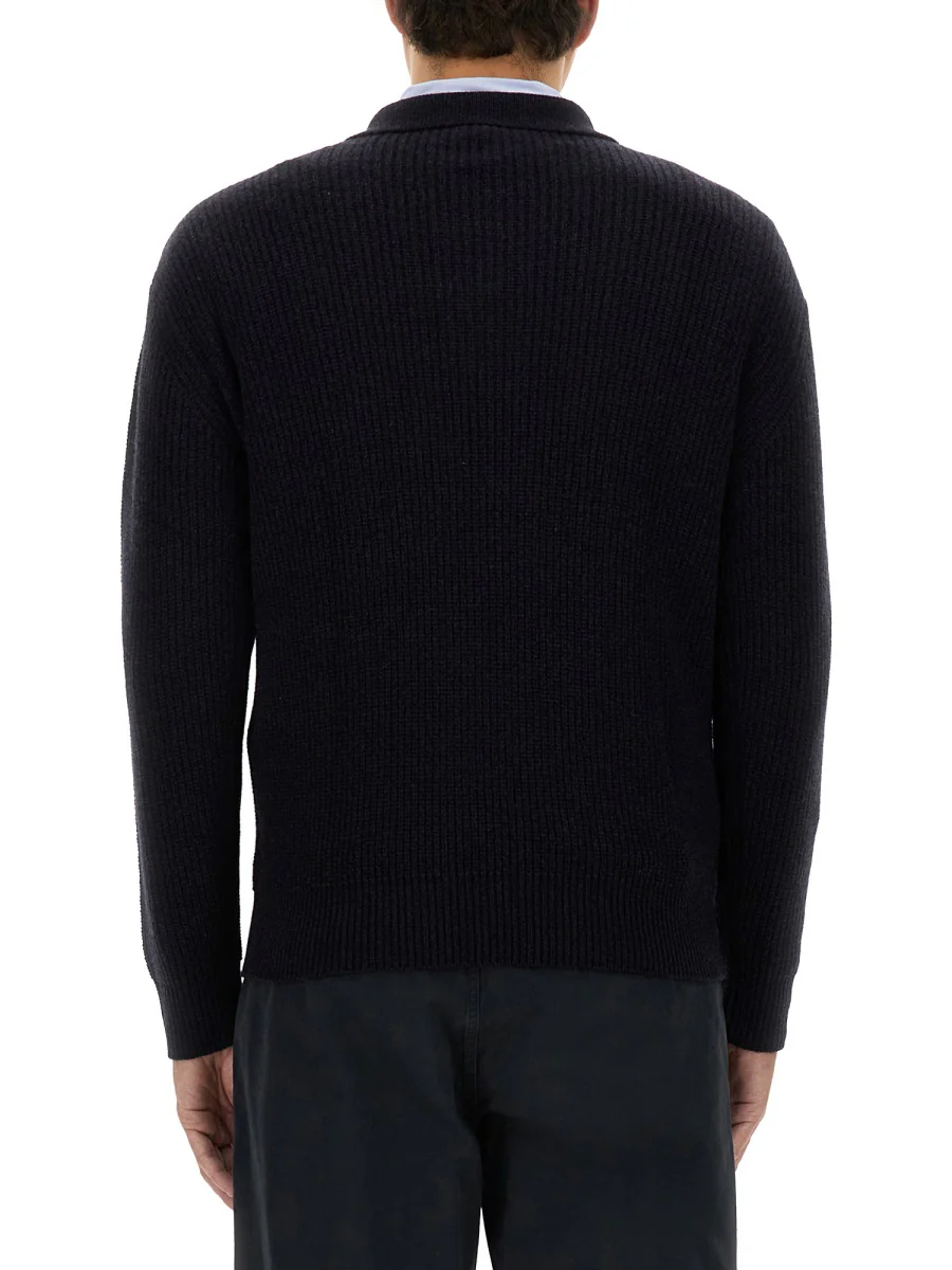 ASPESI Wool Knit Half-Zip Sweater - Image 4
