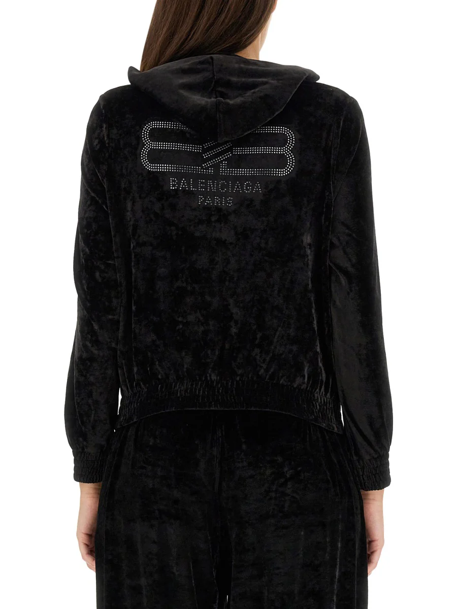 BALENCIAGA BB PARIS CHENILLE ZIPPERED SWEATSHIRT - Image 3