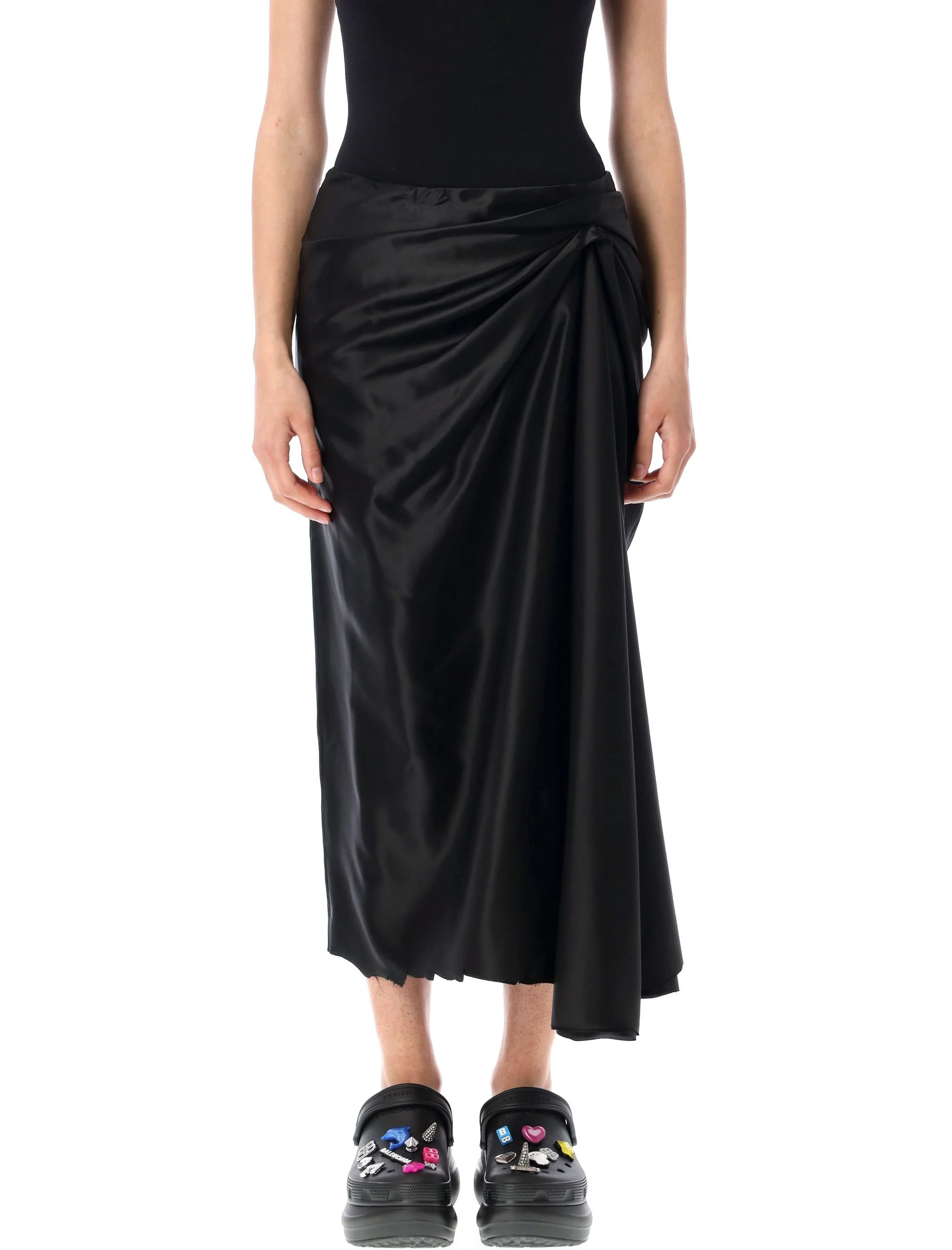 BALENCIAGA Draped Skirt in Cupro Twill
