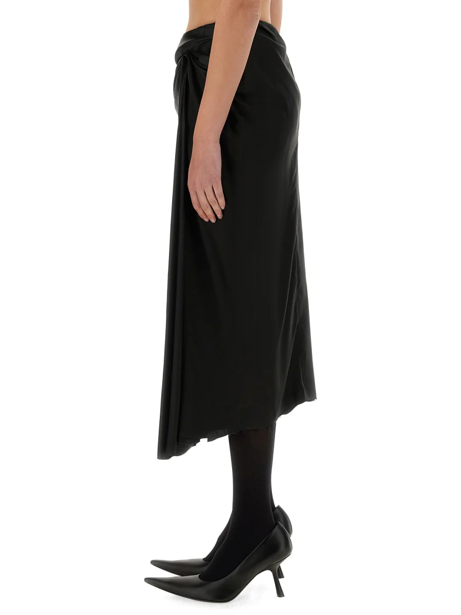 BALENCIAGA Draped Skirt in Cupro Twill - Image 7