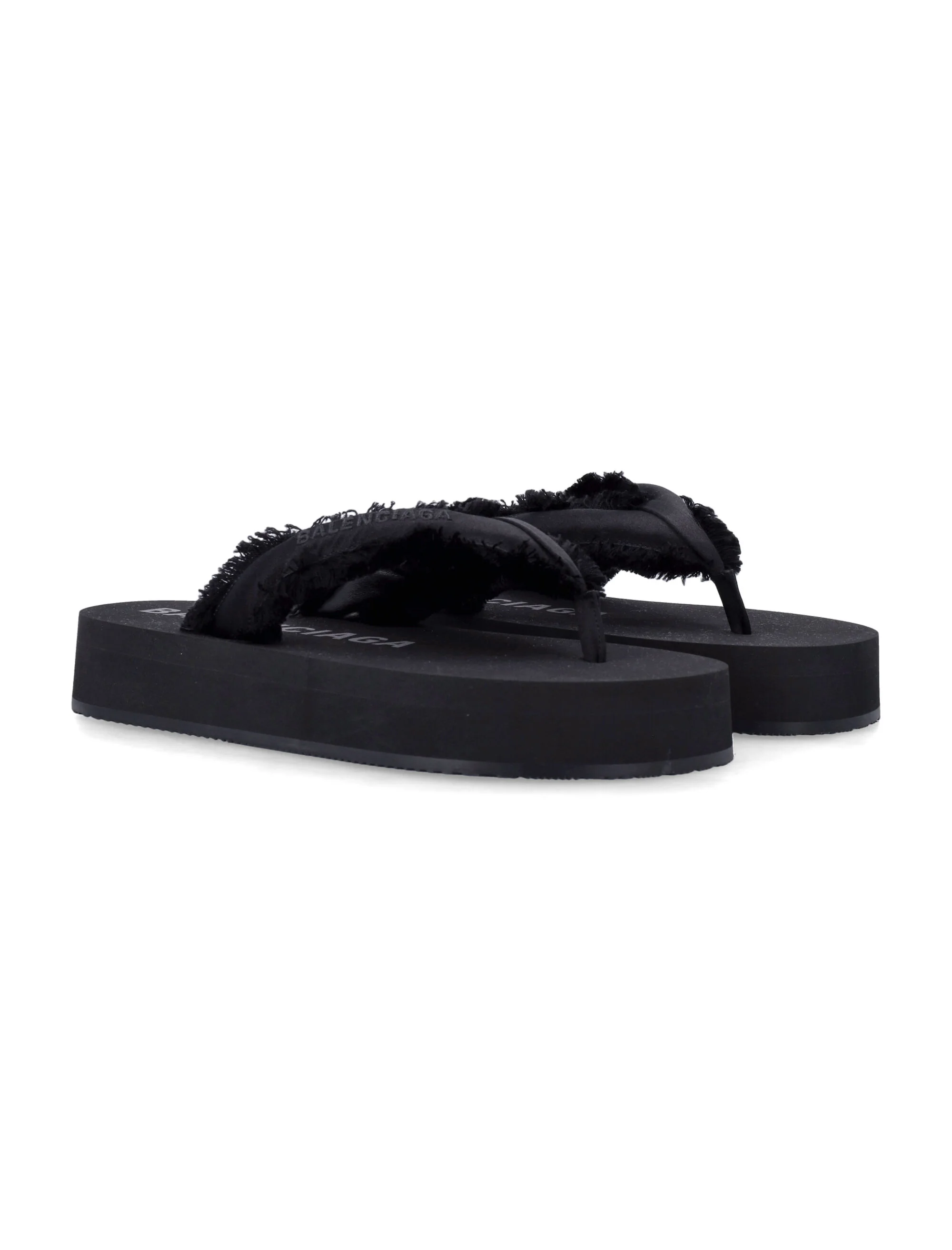 Balenciaga Fringed Strap Logo Embroidered Sandals for Women - Image 4