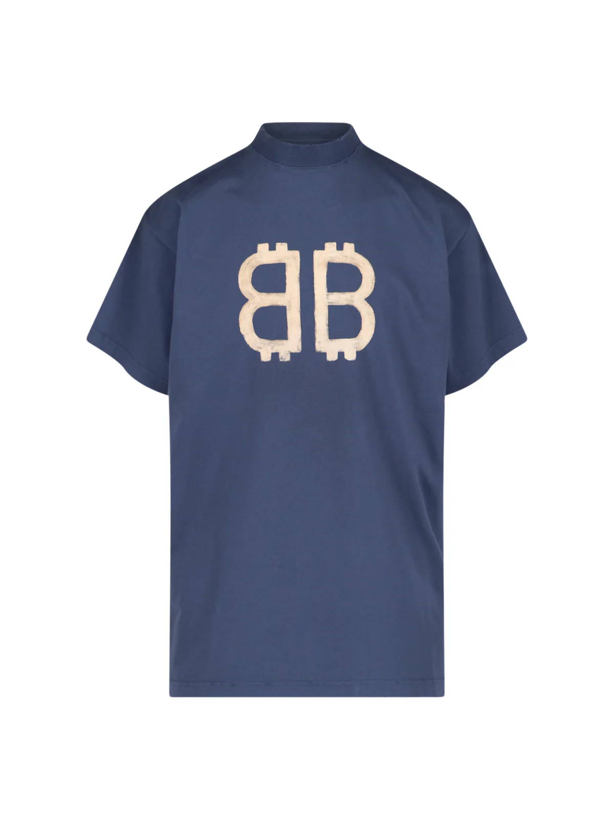 Balenciaga Men’s Cotton-Blend T-Shirt with Stretch Detail