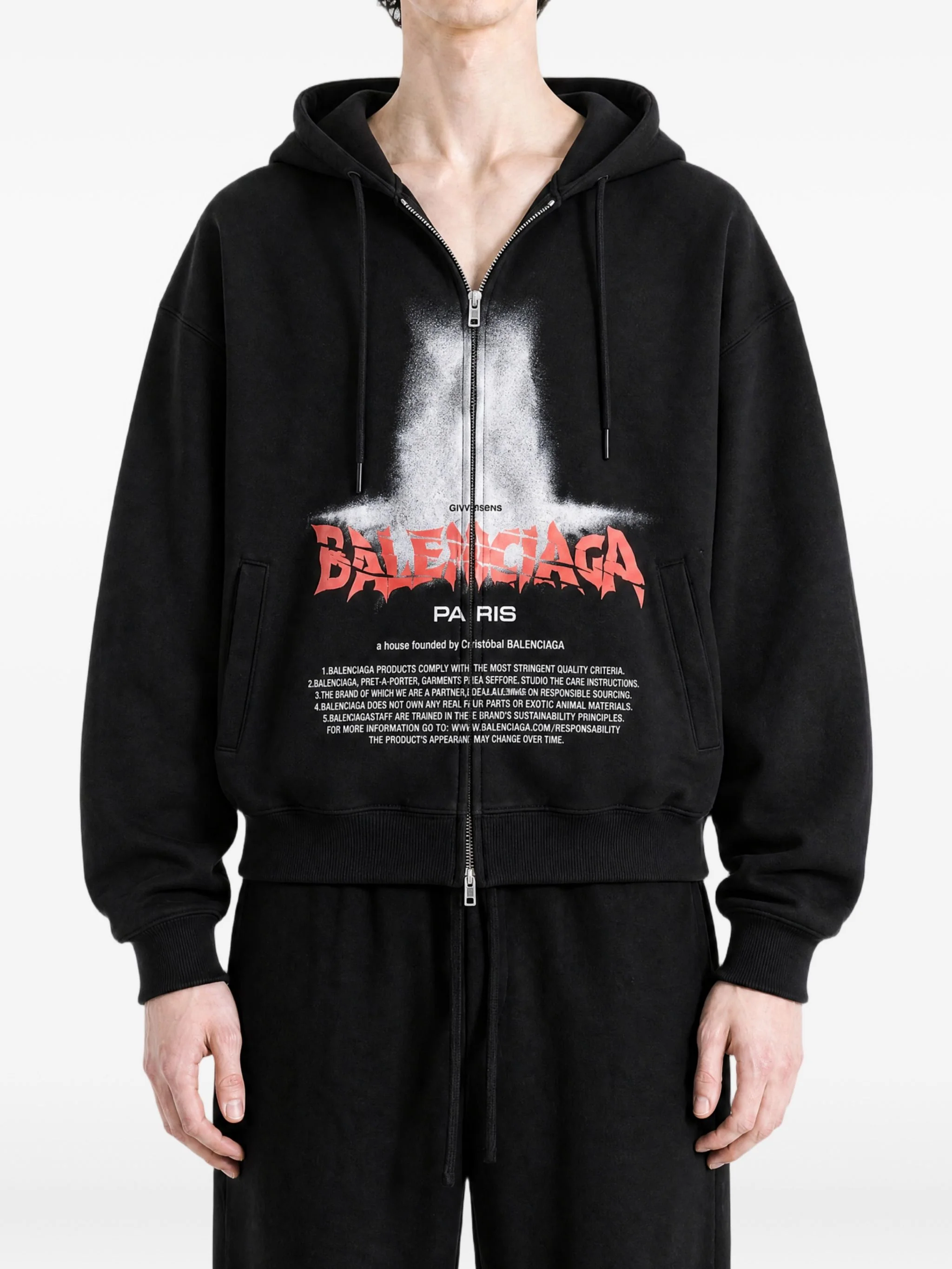 Balenciaga Men’s Oversized Zip-Up Jacket, XS - Image 3
