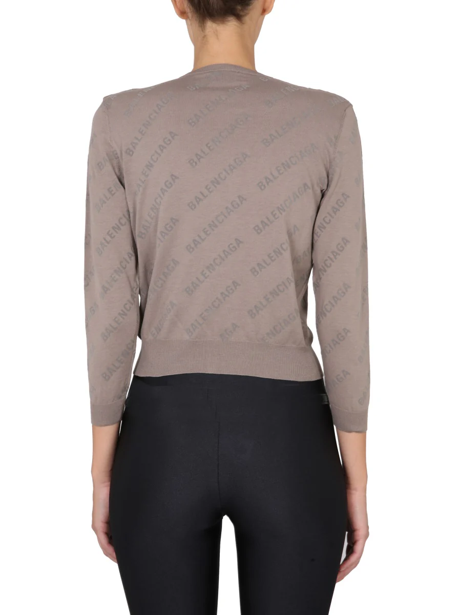 BALENCIAGA Mini Allover Logo Cardigan - Image 3