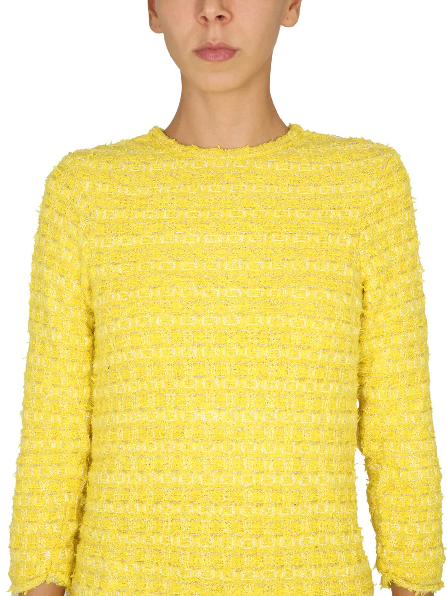 BALENCIAGA TWEED KNIT BACK-TO-FRONT SHORT DRESS - Image 4
