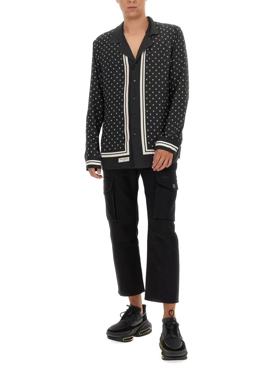 BALMAIN Cropped Cotton Cargo Trousers - Image 2