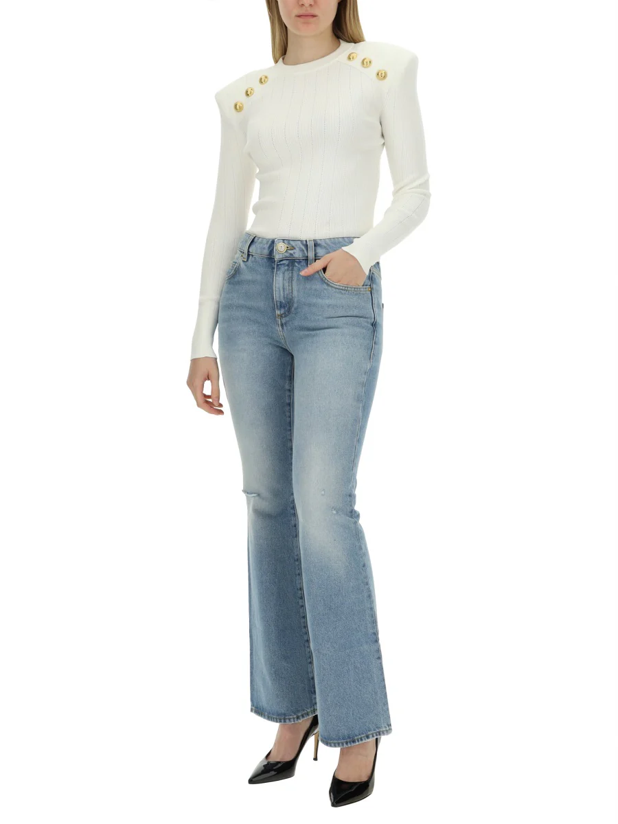 BALMAIN Flared Jeans with a Distressed Effect - Image 3