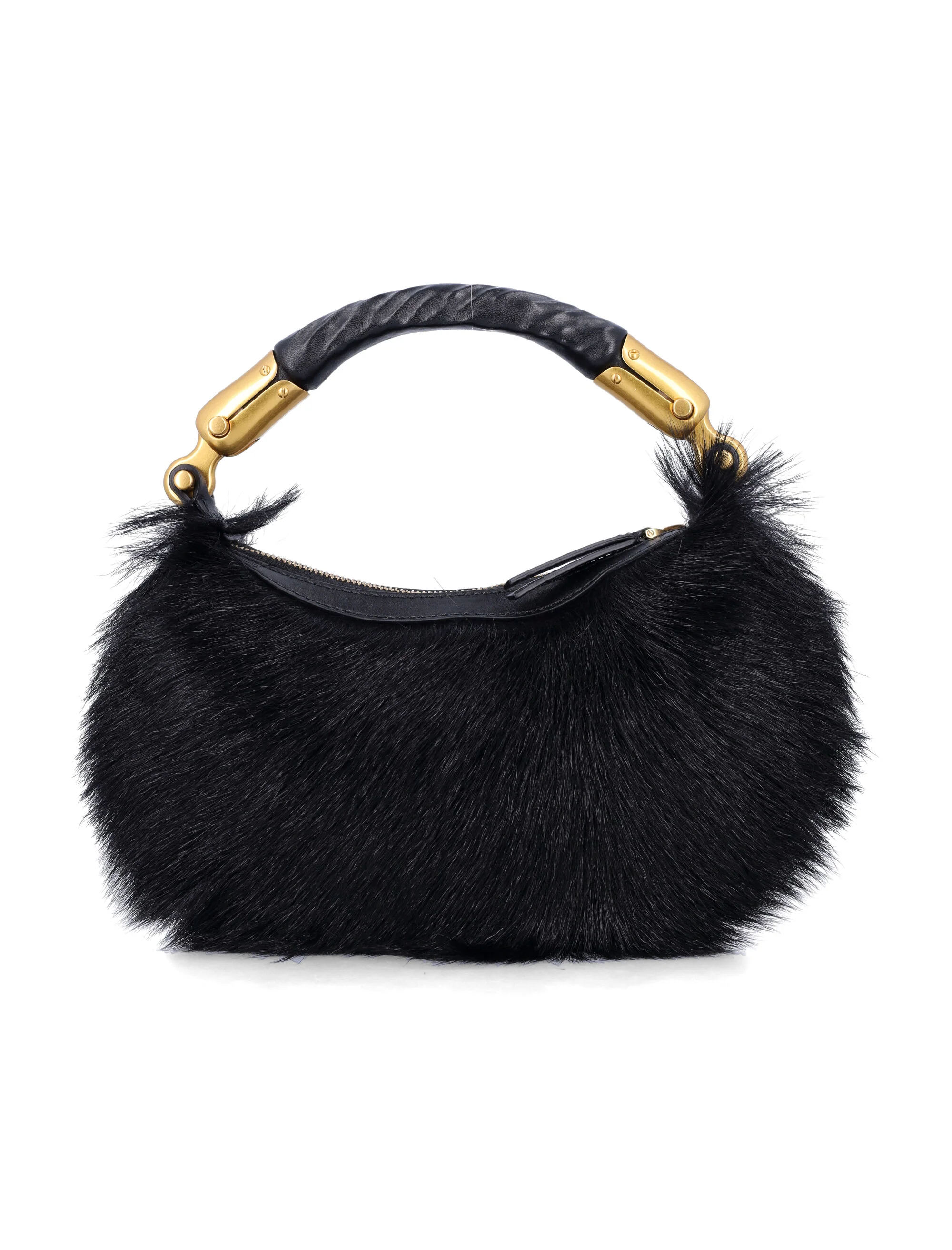 Balmain Genuine Fur Handbag with Leather Handle - Image 3
